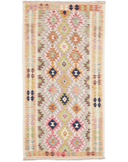 Tappeto Kilim Afghanistan giallo grigio 104x198
