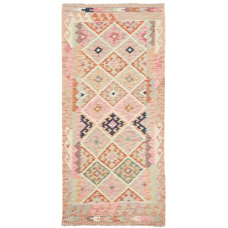 Tappeto Kilim Afghanistan giallo azzurro 98x208