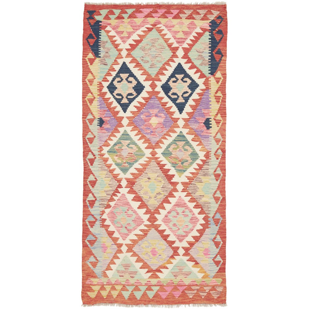 Tappeto Kilim Afghanistan beige marrone 95x200 Tappeto Kilim Afghanistan beige marrone 95x200
