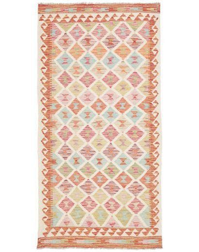 Tappeto Kilim Afghanistan giallo marrone 102x201