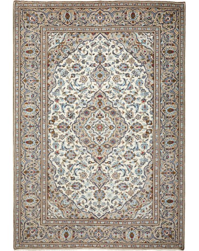 Tappeto Kashan Persia beige grigio 202x295