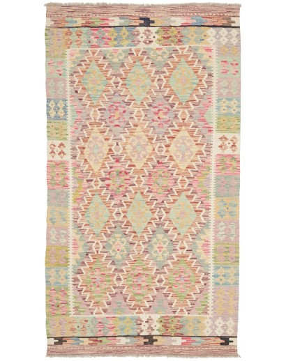 Tappeto Kilim Afghanistan marrone rosso 106x193