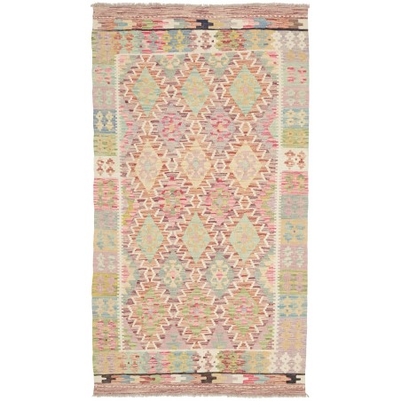 Tappeto Kilim Afghanistan marrone rosso 106x193