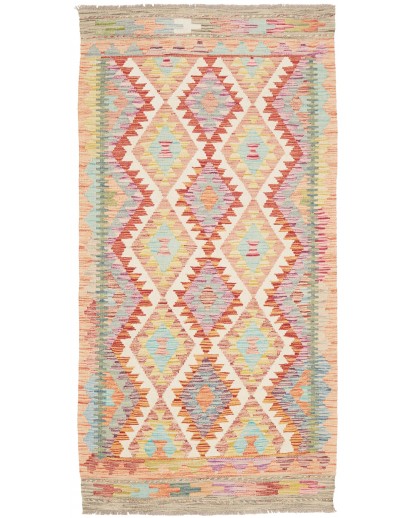 Tappeto Kilim Afghanistan beige arancione 100x196