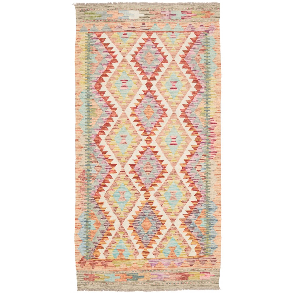 Tappeto Kilim Afghanistan beige arancione 100x196 Tappeto Kilim Afghanistan beige arancione 100x196
