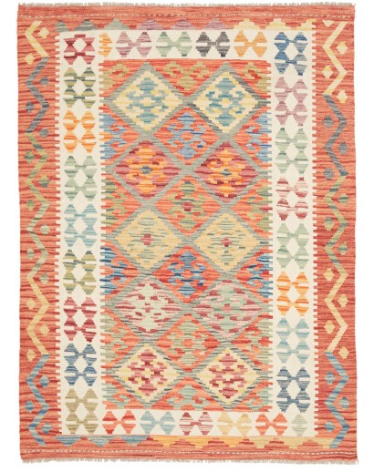 Tappeto Kilim Afghanistan marrone bianco 128x170