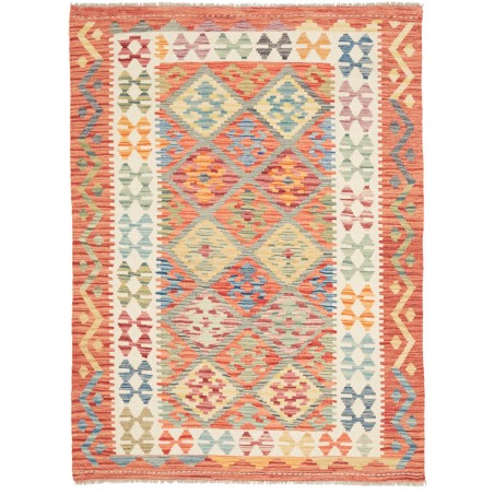 Tappeto Kilim Afghanistan marrone bianco 128x170