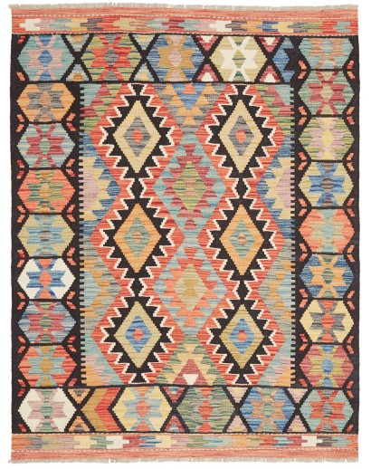 Tappeto Kilim Afghanistan marrone grigio 132x173
