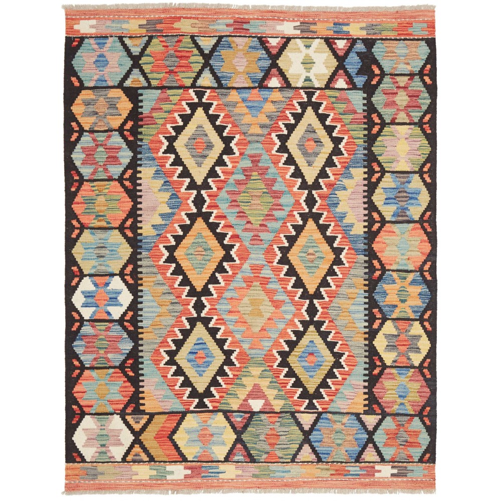 Tappeto Kilim Afghanistan marrone grigio 132x173 Tappeto Kilim Afghanistan marrone grigio 132x173