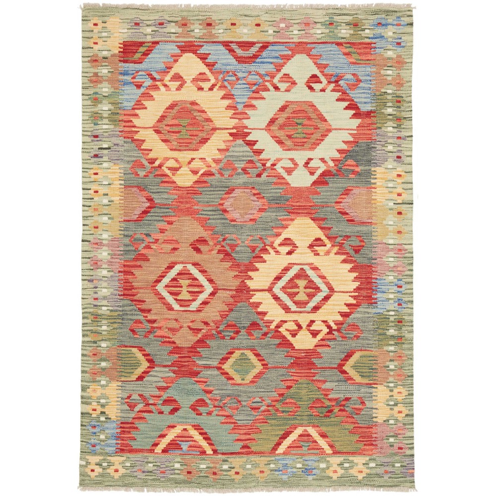 Tappeto Kilim Afghanistan marrone rosso 124x176 Tappeto Kilim Afghanistan marrone rosso 124x176