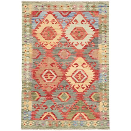 Tappeto Kilim Afghanistan marrone rosso 124x176