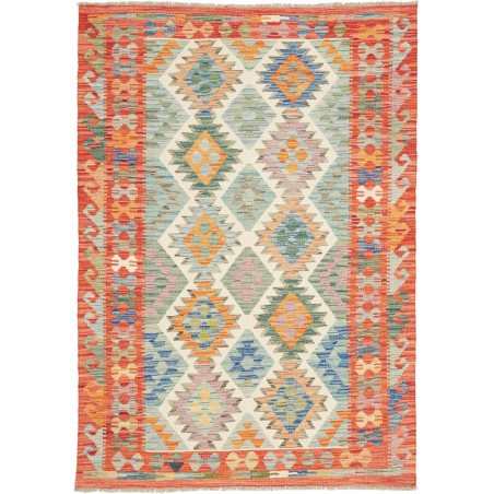 Tappeto Kilim Afghanistan marrone bianco 123x180