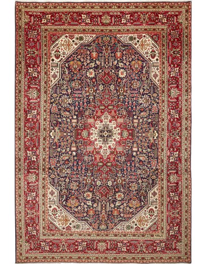 Tappeto Tabriz Persia marrone giallo 198x294