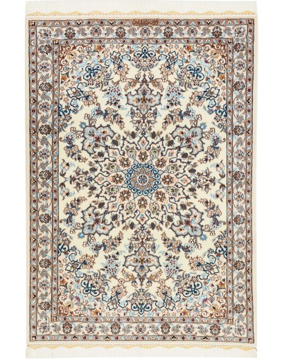Tappeto Nain 6La Persia bianco azzurro 103x147