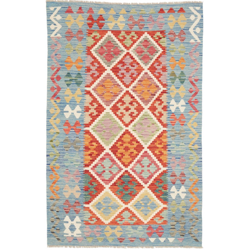 Tappeto Kilim Afghanistan beige marrone 116x184 Tappeto Kilim Afghanistan beige marrone 116x184