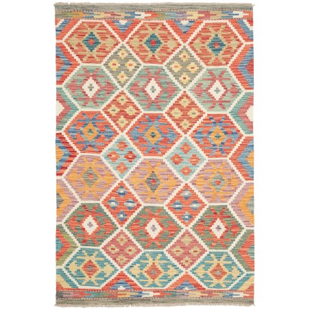 Tappeto Kilim Afghanistan marrone bianco 124x189