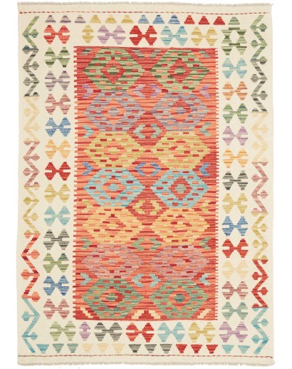 Tappeto Kilim Afghanistan giallo marrone 125x177