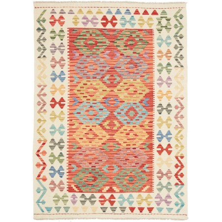 Tappeto Kilim Afghanistan giallo marrone 125x177