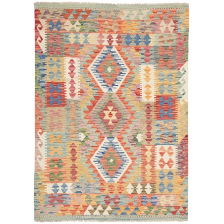 Tappeto Kilim Afghanistan marrone azzurro 121x172