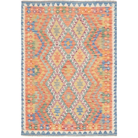 Tappeto Kilim Afghanistan marrone azzurro 127x178