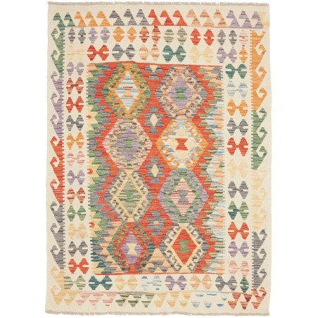 Tappeto Kilim Afghanistan beige azzurro 123x169