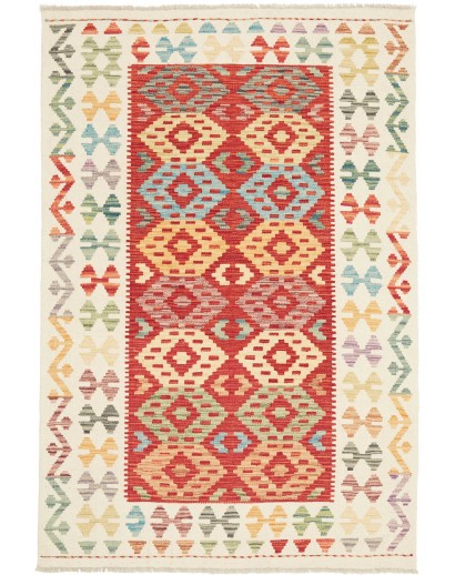 Tappeto Kilim Afghanistan giallo marrone 119x175