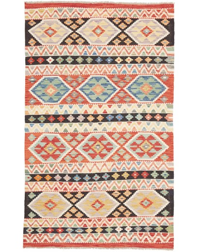 Tappeto Kilim Afghanistan giallo grigio 116x194