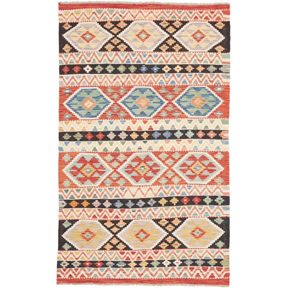 Tappeto Kilim Afghanistan giallo grigio 116x194 Tappeto Kilim Afghanistan giallo grigio 116x194