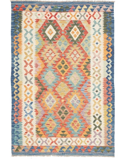 Tappeto Kilim Afghanistan marrone bianco 123x182