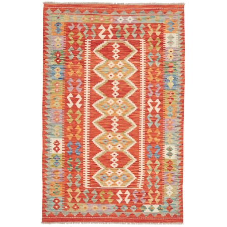 Tappeto Kilim Afghanistan arancione bianco 115x181