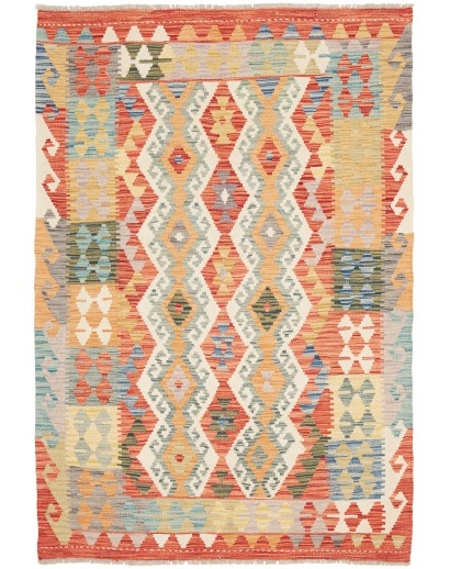 Tappeto Kilim Afghanistan marrone 124x183