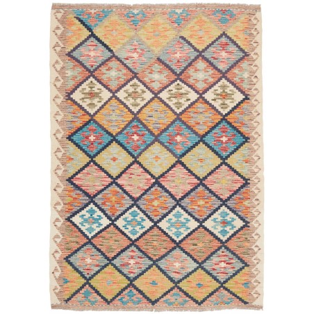 Tappeto Kilim Afghanistan marrone grigio 131x191