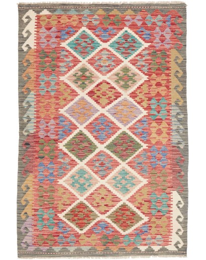 Tappeto Kilim Afghanistan marrone azzurro 122x183