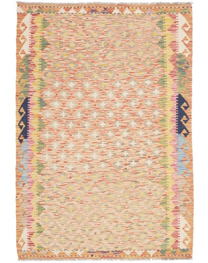 Tappeto Kilim Afghanistan marrone azzurro 124x176