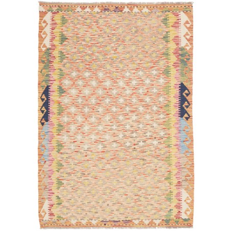 Tappeto Kilim Afghanistan marrone azzurro 124x176
