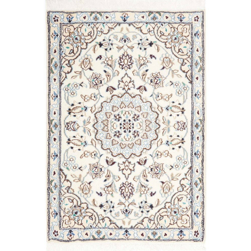 Tappeto Nain 9La Persia bianco azzurro 68x98 Tappeto Nain 9La Persia bianco azzurro 68x98