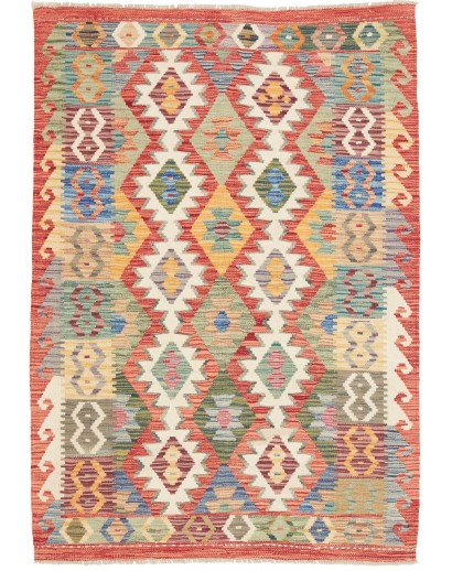 Tappeto Kilim Afghanistan marrone grigio 123x176