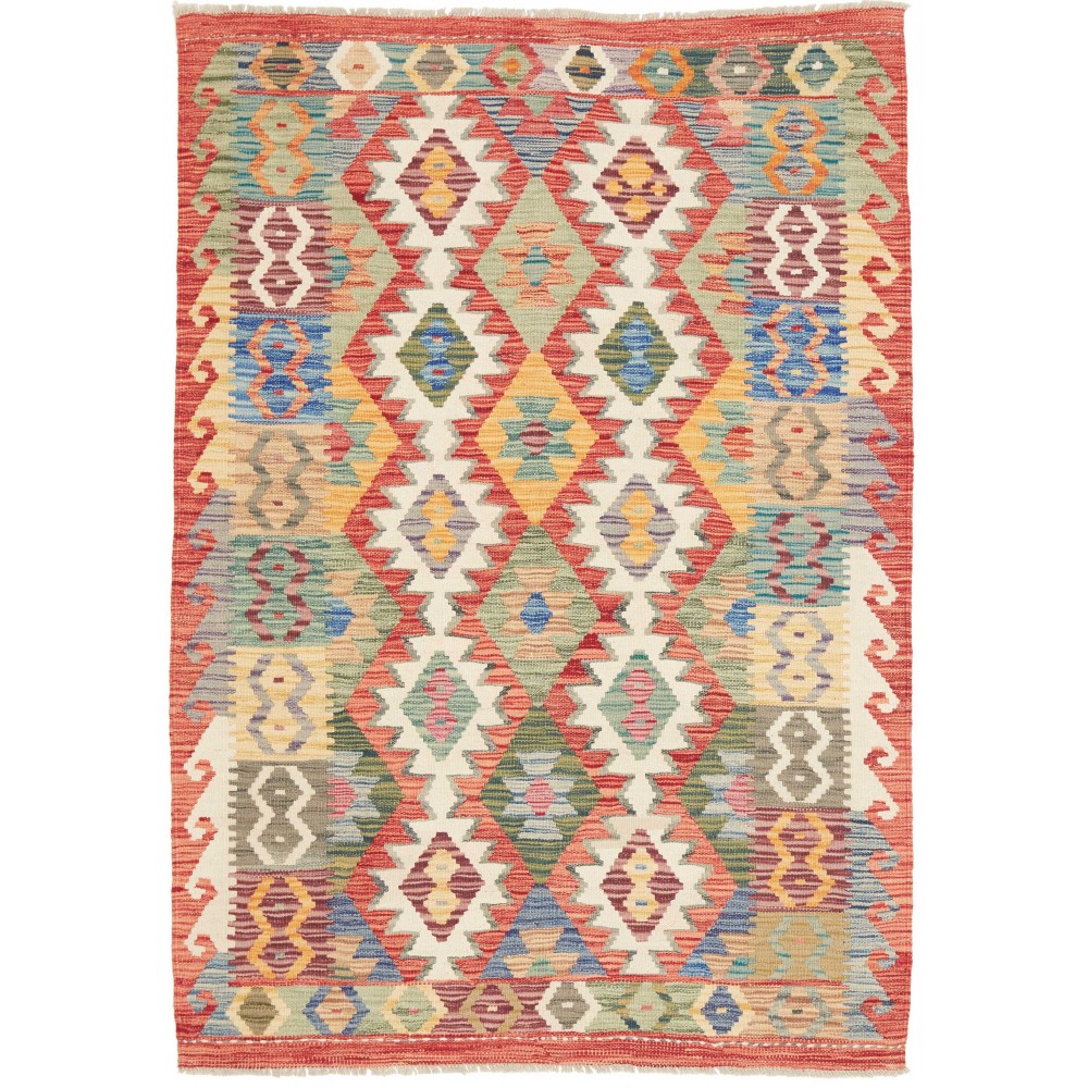 Tappeto Kilim Afghanistan marrone grigio 123x176 Tappeto Kilim Afghanistan marrone grigio 123x176