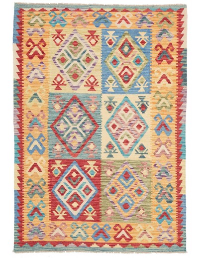 Tappeto Kilim Afghanistan marrone grigio 129x188