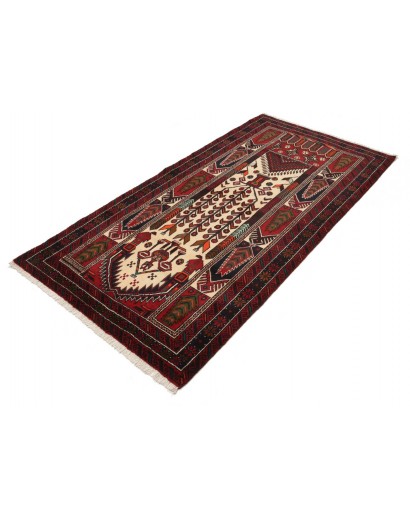Tappeto Baluch Persia grigio giallo 108x208