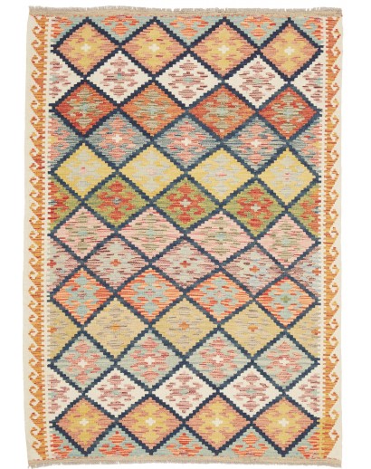 Tappeto Kilim Afghanistan marrone grigio 127x185