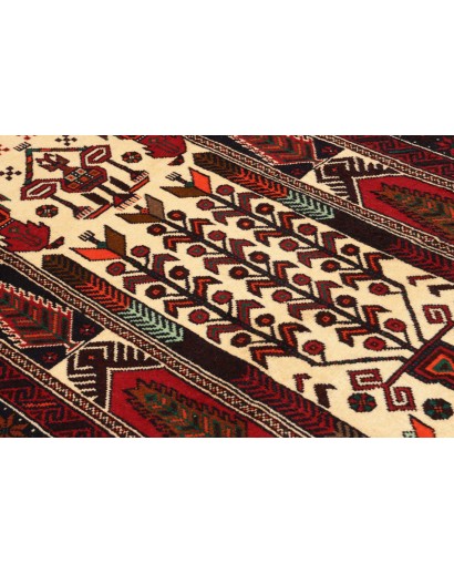 Tappeto Baluch Persia grigio giallo 108x208