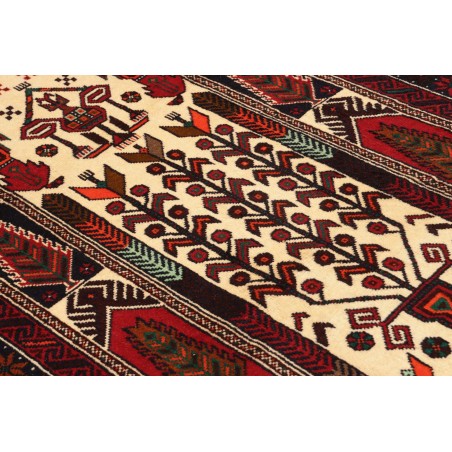 Tappeto Baluch Persia grigio giallo 108x208