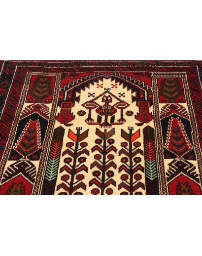 Tappeto Baluch Persia grigio giallo 108x208
