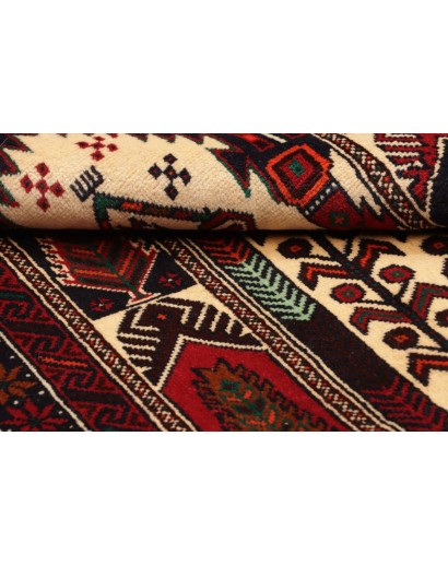 Tappeto Baluch Persia grigio giallo 108x208