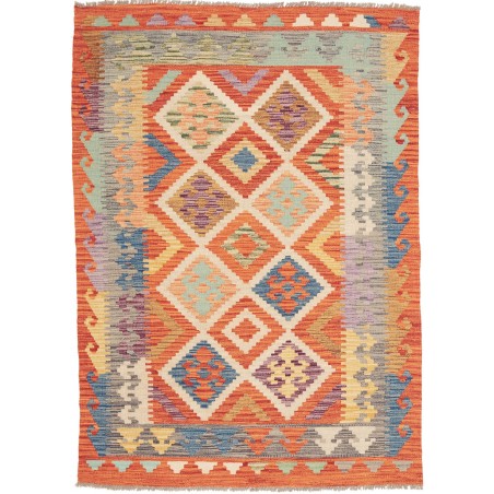 Tappeto Kilim Afghanistan marrone azzurro 127x171