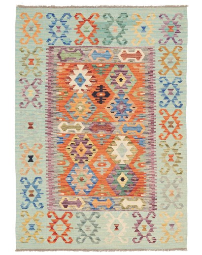 Tappeto Kilim Afghanistan beige arancione 119x166