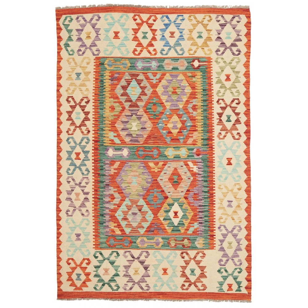 Tappeto Kilim Afghanistan marrone 131x196 Tappeto Kilim Afghanistan marrone 131x196