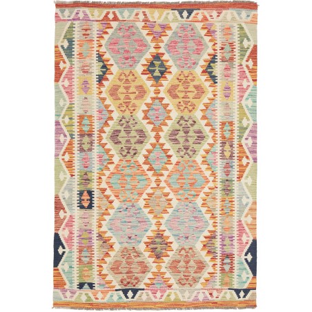 Tappeto Kilim Afghanistan marrone giallo 124x182