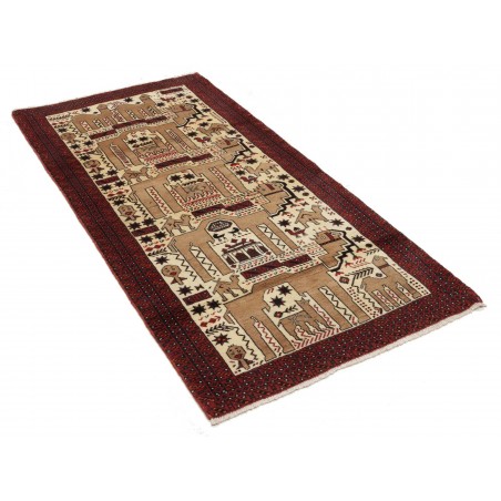 Tappeto Baluch Persia grigio beige 92x200